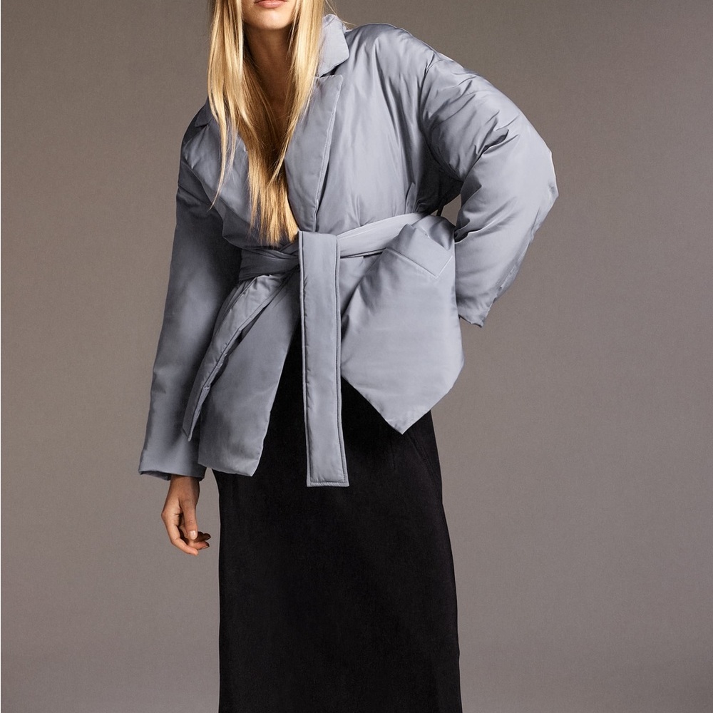 ZARA WATER AND WIND PROTECTION BELTED PADDED JACKET